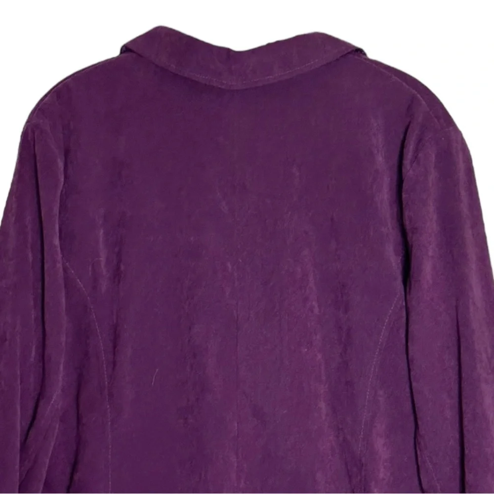 Vintage Nouveaux Plum Faux Suede Oversized Blazer Jacket XL Purple 3 Button Y2K